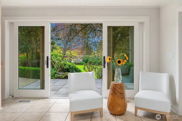party room with swimming pool access