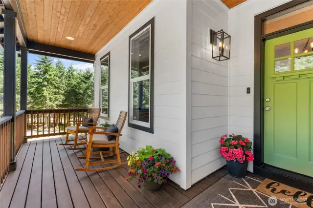 Covered front deck for sunsets