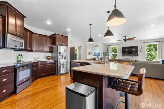 Kitchen with Bamboo hardwood floors