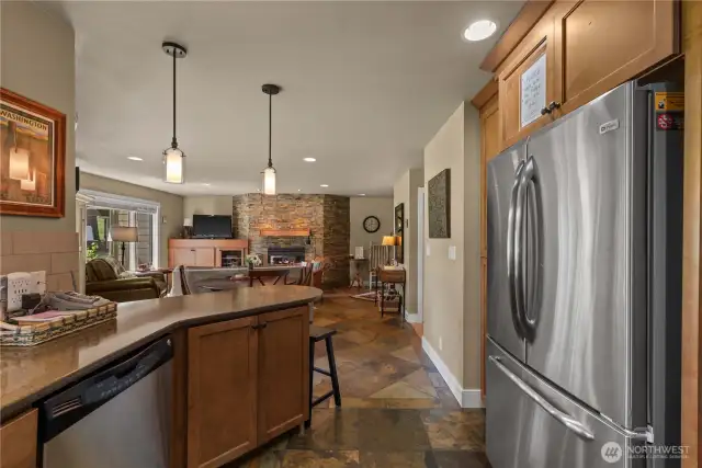 Open kitchen, dining and living room