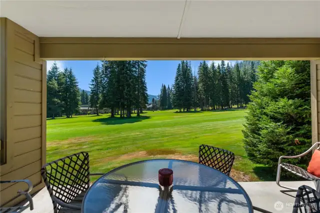 Patio and golf course