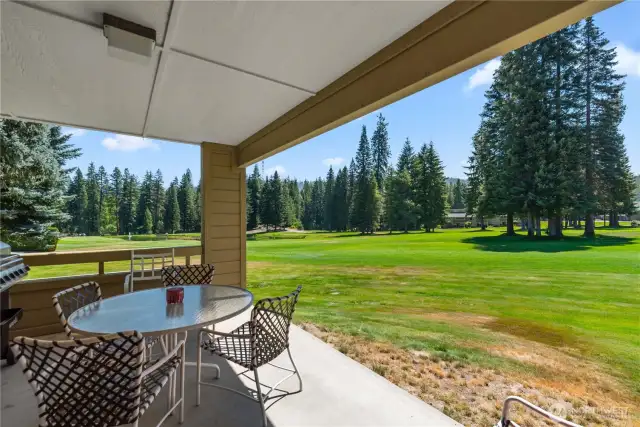 Patio and golf course
