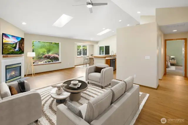 Virtually staged living room