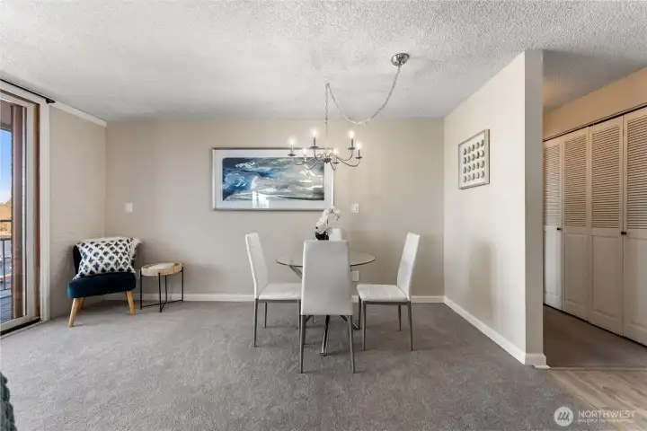 Dedicated dining area with modern lighting and an open layout ideal for hosting gatherings.