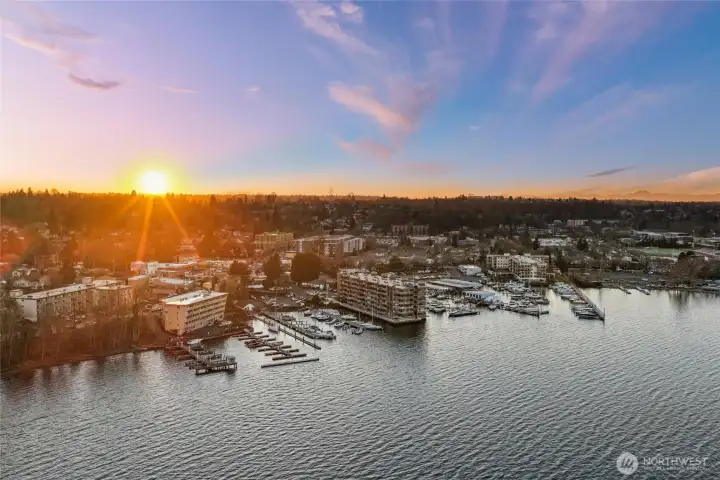 Sweeping sunset views over the water, a signature feature of this location.