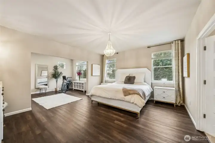 Primary suite with sitting/ flex room in the distance