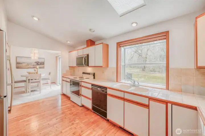 Kitchen conveniently located just off the dining room.