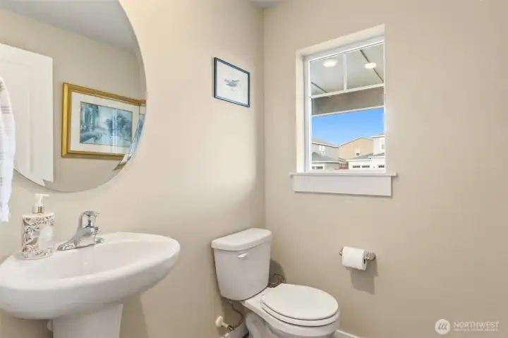 Powder bathroom on main level