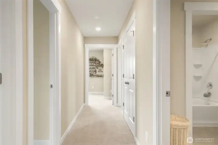 Upstairs has generous rooms and spaces