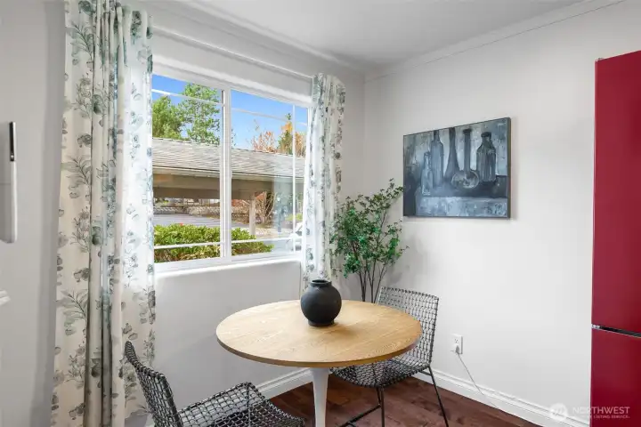 eating space off of kitchen