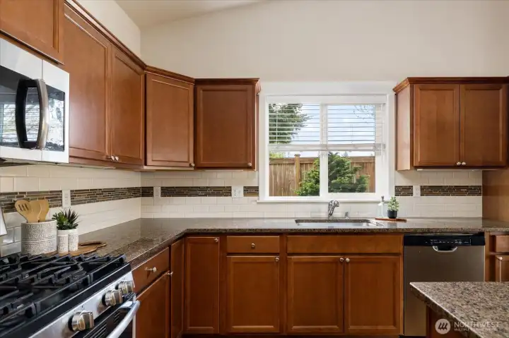 Granite Coutertops and Gas Range