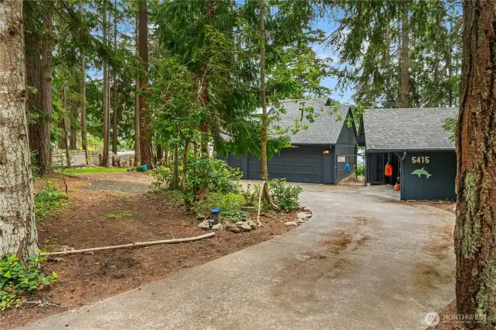 Extended driveway provides easy access to the attached two-car garage.