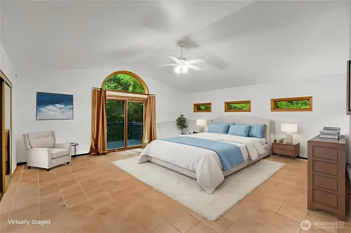 Large bedroom with ensuite 3/4 bath, its own deck and seperate exterior enterance to live as a separate attached dwelling. Large bedroom with ensuite 3/4 bath, its own deck and seperate exterior enterance to live as a separate attached dwelling.
