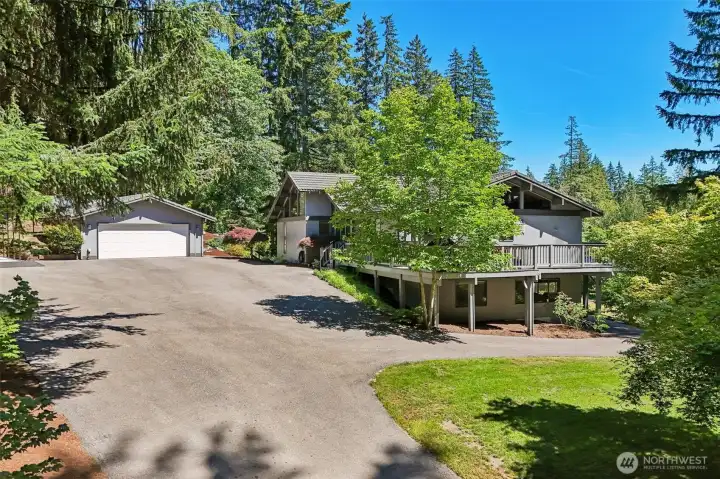 2 car garage with additional RV parking