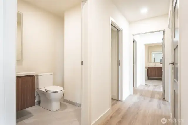 1/2 bath and main hallway.