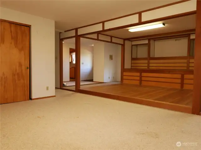 Main floor living room/dining room - previously used as a church setting