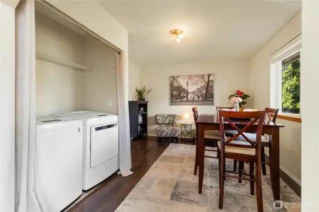 Full sized washer and dryer.