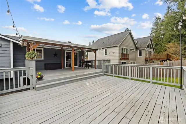 Expansive entertaining deck.
