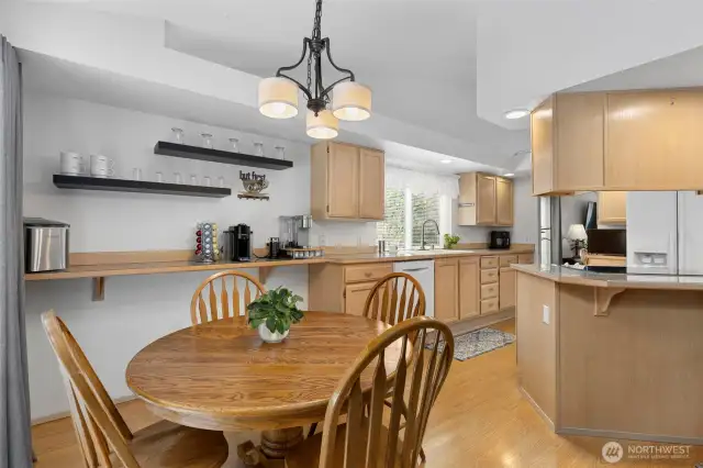 Eat-in kitchen with adorable coffee bar!