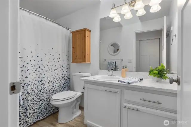 Spacious guest bathroom