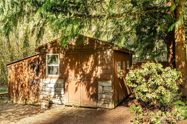 Shed in backyard