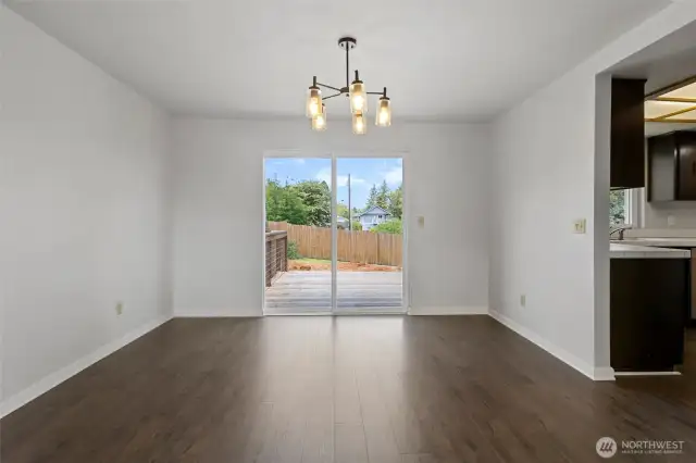 Dining off the kitchen and living room