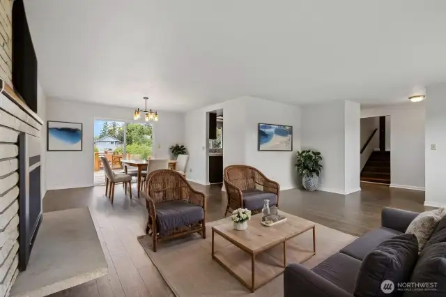Virtually staged living room