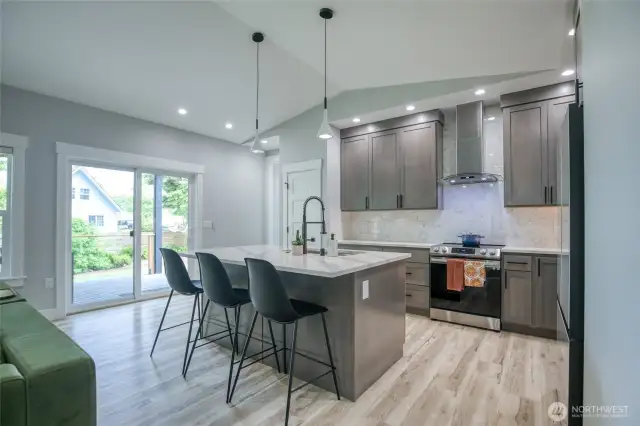 Roomy kitchen with island
