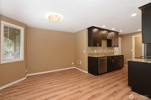 Kitchen open to nice size dining room