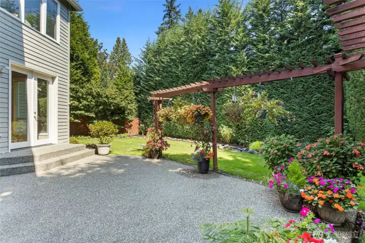 Private backyard patio