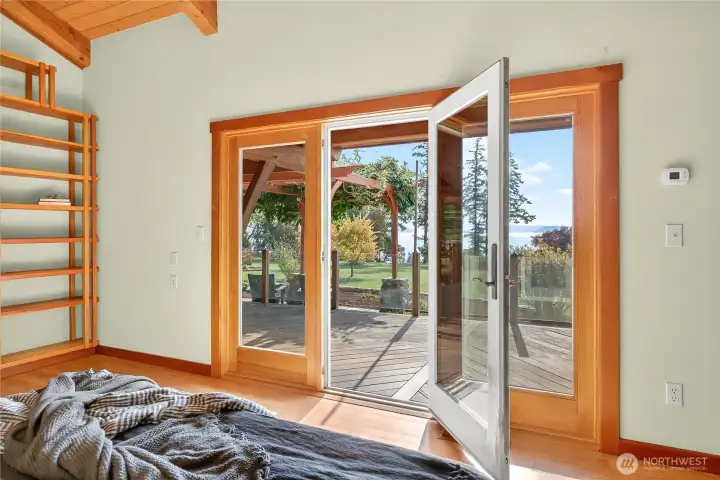 Walk out onto the deck from your Primary Bedroom