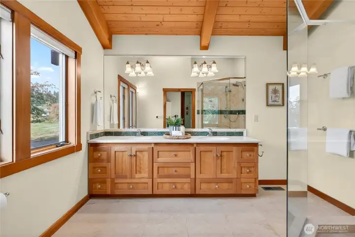 Primary Bath with dual sinks and heated floor
