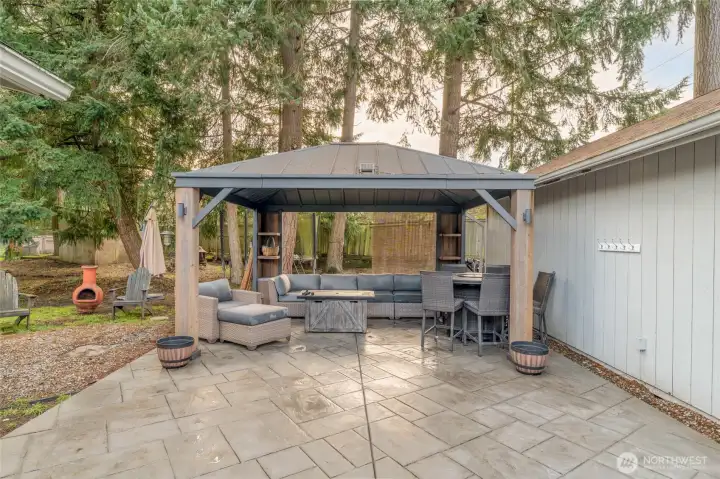 GAZEBO | This awesome gazebo stays with the home. What a great spot to relax and enjoy your backyard.