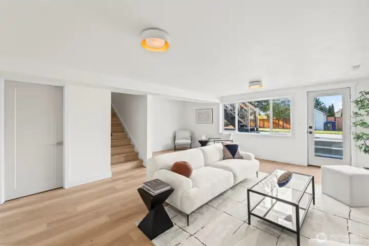 Living area on lower level