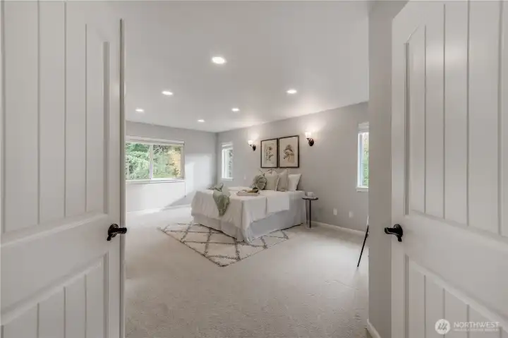 French doors to primary bedroom