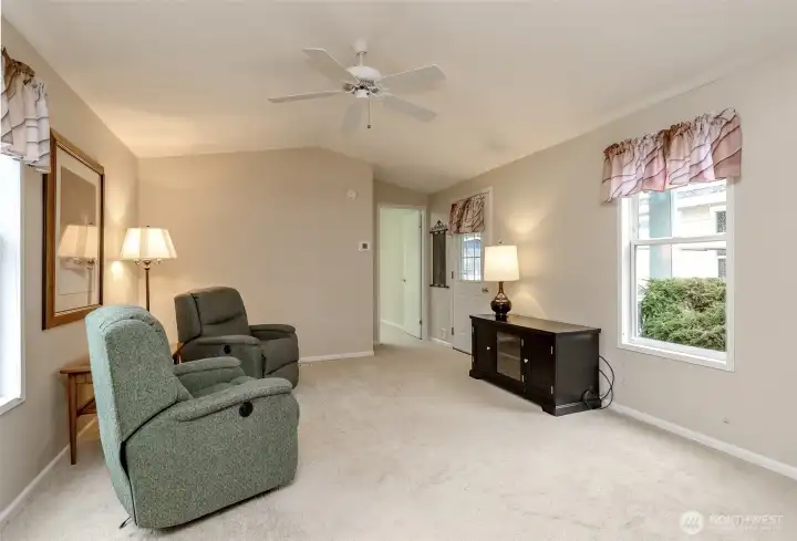 Ceiling fans circulate fresh air throughout the home.