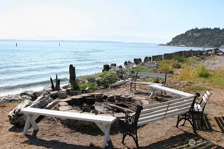 seaside firepit gathering spot,