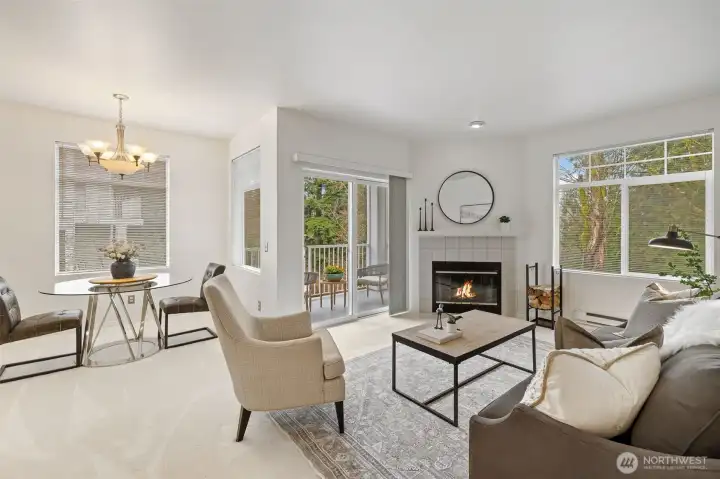 Living and dining rooms.