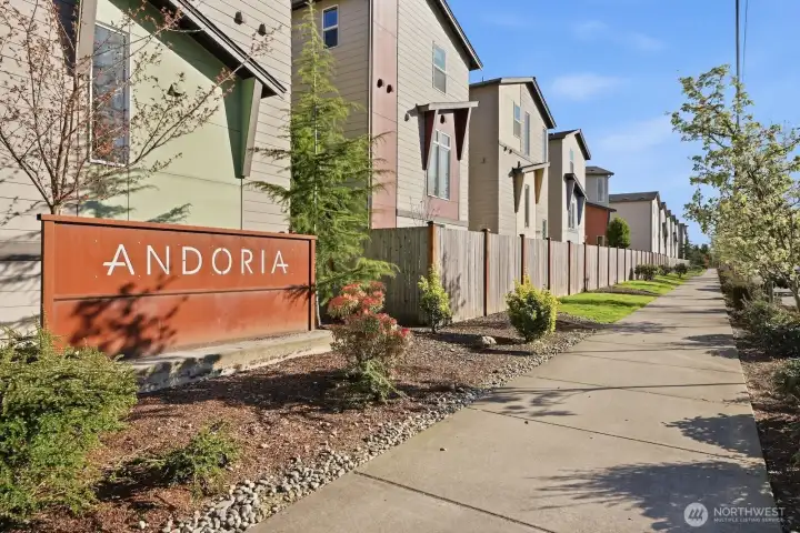Andoria is a low-maintenance HOA w/ friendly neighbors, a playground, & well-kept grounds.