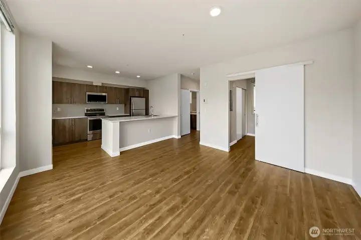 High ceilings throughout this spacious unit.