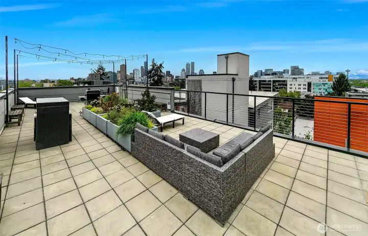 Another angle of the rooftop, notice the space needle on the horizon.