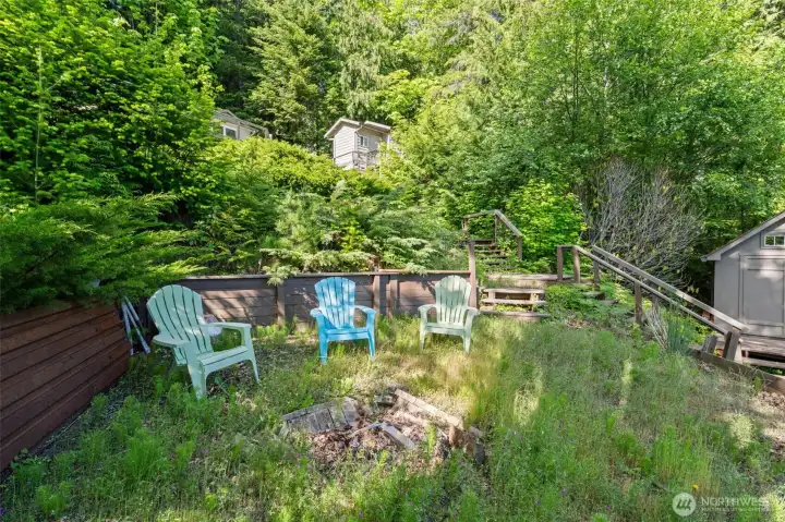 Fire pit area. (Landscaping tidy up in process!)