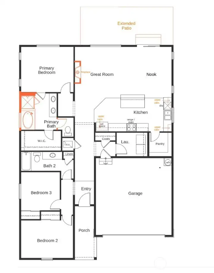 floor plan w options added