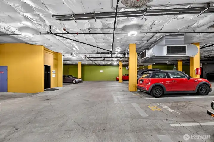 Parking spots right across from elevator. Parking spots right across from elevator.