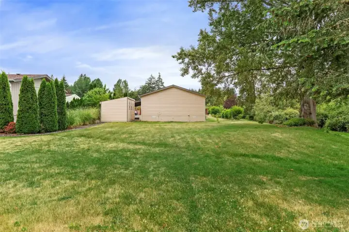 open space behind the home