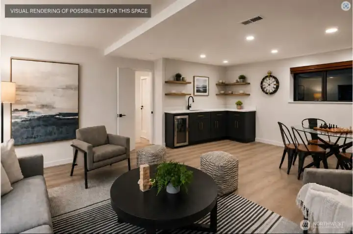 AI Rendering of how easy it would be to turn this space into a small kitchenette.