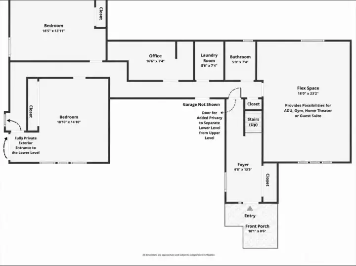 Lower Level which can be completely private
