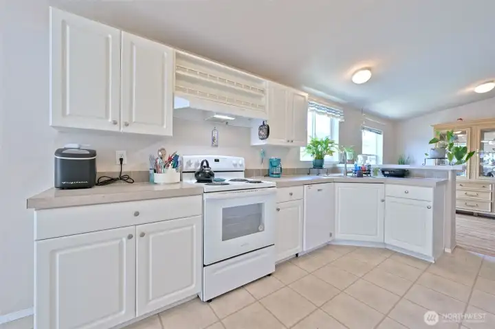 Kitchen space in the rear of the home Kitchen space in the rear of the home