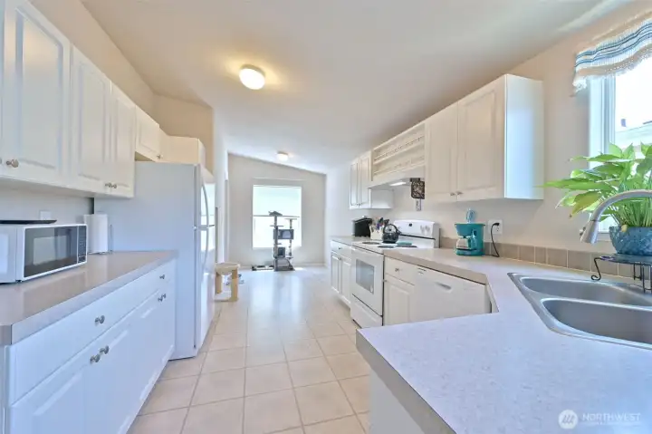 Full view of the kitchen facing the back of the home Full view of the kitchen facing the back of the home