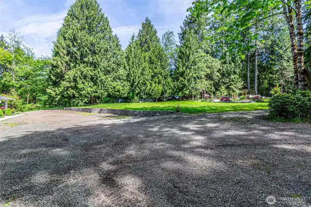 Another view of the lawn, this lot measures over 3.5 acres